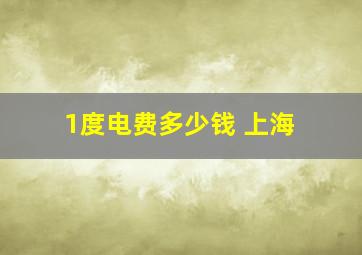 1度电费多少钱 上海